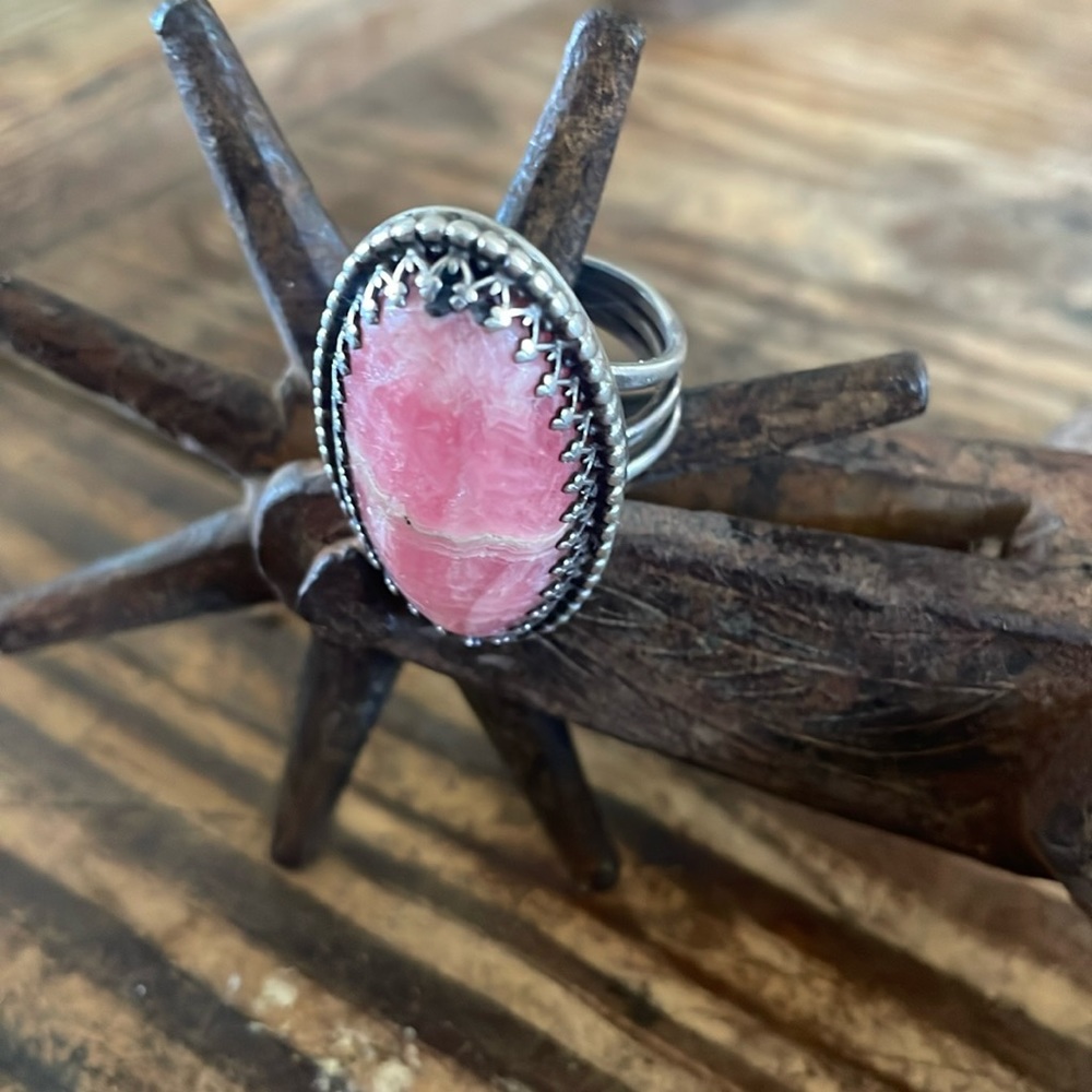 Sterling Pink Stone Ring